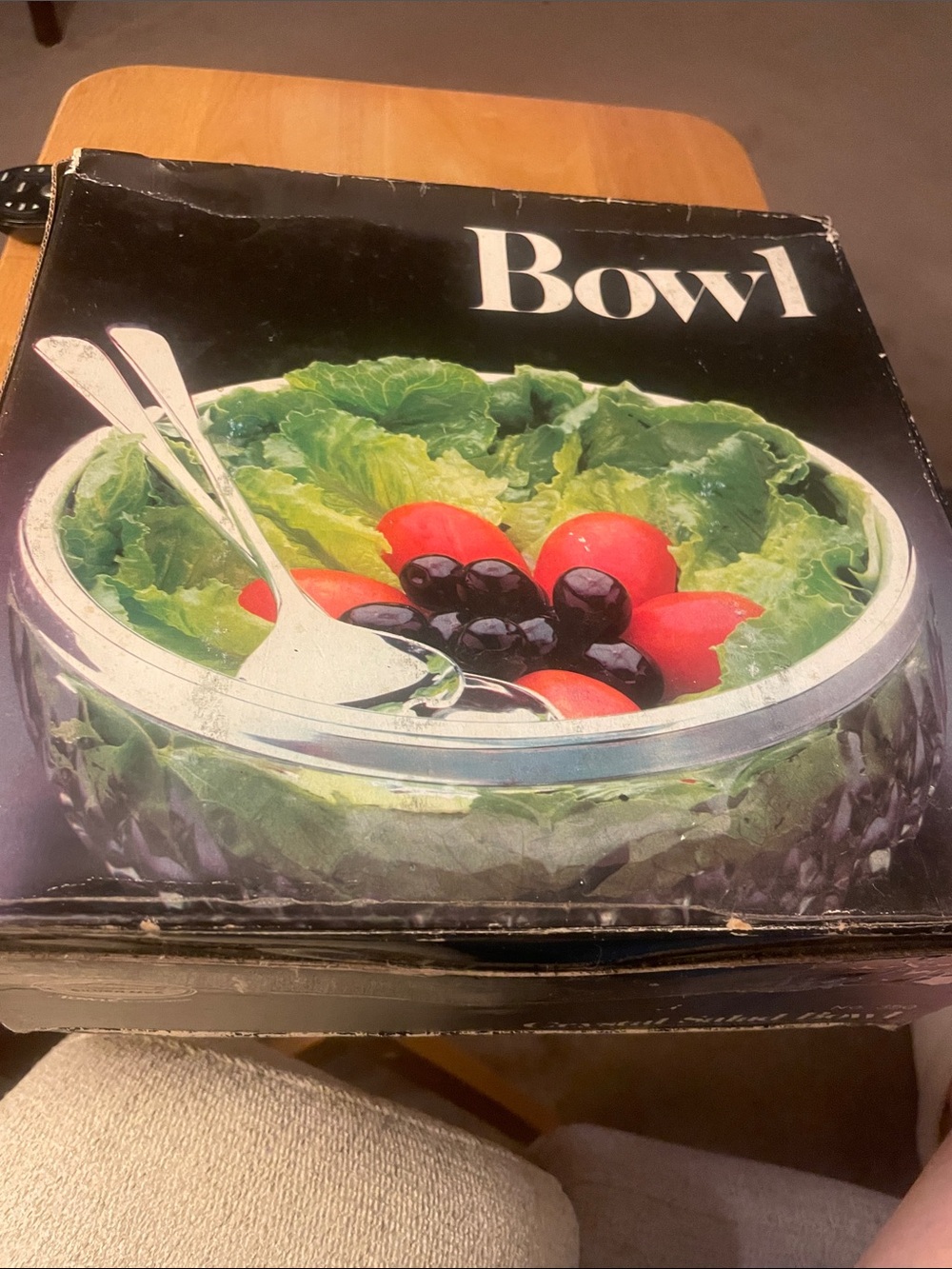 Vintage Clear Glass Salad Bowl